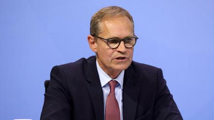Michael Müller in der Pressekonferenz nach der Bund-Länder-Runde.