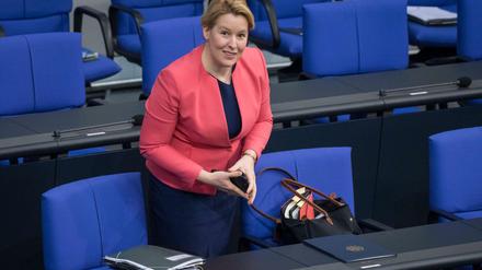 Franziska Giffey, am Mittwoch im Bundestag, will zusammen mit Raed Saleh den Berliner SPD-Vorsitz übernehmen. 