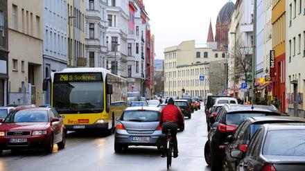 Die Zossener Straße in Kreuzberg wird gerne als Schleichweg benutzt.