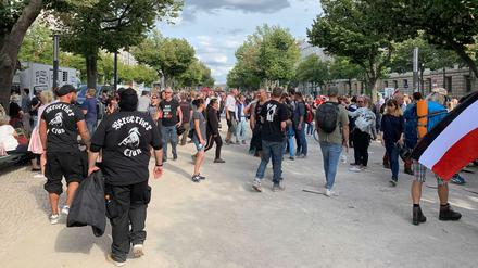 Mitglieder des Berserker-Clans bei der Querdenken-Demonstration am 29. August 2020. 