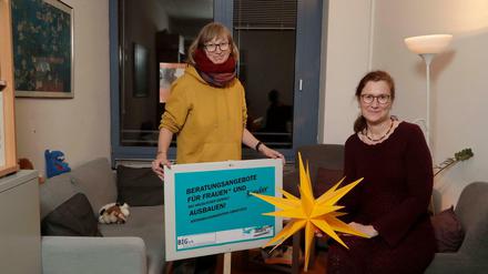 Sarah Trentzsch und Doris Felbinger vom Verein BIG. Der Tagesspiegel sammelt Spenden für die Beratungsangebote bei häuslicher Gewalt.