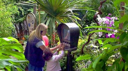 Grüner wird's nicht. Die Biosphäre wurde zur Bundesgartenschau 2001 eröffnet. Außer den Tropenpflanzen gibt es auch ein paar exotische Tiere zu sehen.