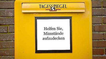 Symbolbild für den neuen anonymen Briefkasten auf Tagesspiegel.de, mit dem Informanten unerkannt Dokumente an die Journalisten des Tagesspiegel schicken können.
