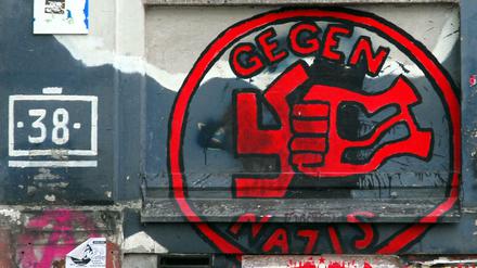 Ein antifaschistisches Graffito an einer Berliner Hauswand. (Symbolbild)