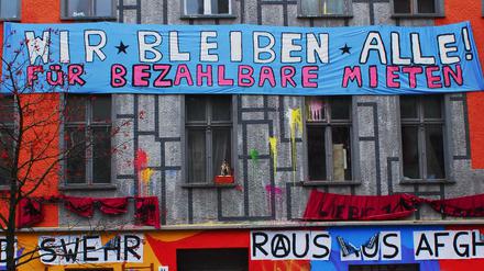 Bunte Besetzung: Das Haus Liebigstraße 14 in Friedrichshain (hier eine Aufnahme aus dem Jahr 2009) zählte zu den letzten besetzten Häusern in Berlin.