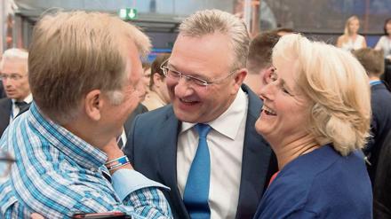 Die ehemaligen Berliner CDU-Chefs Eberhard Diepgen und Frank Henkel mit der aktuellen Vorsitzenden Monika Grütters.