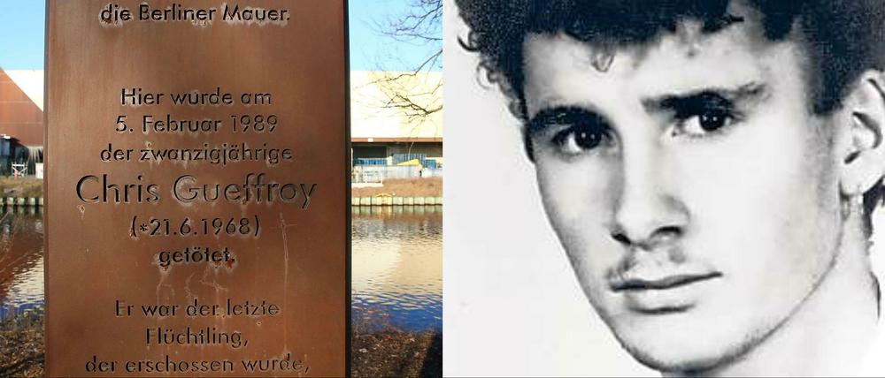 Rostige Ehrung. Diese Stele am Britzer Verbindungskanal erinnert an Chris Gueffroy. Der 20-jährige Kellner war hier am 5. Februar 1989 bei einem Fluchtversuch erschossen worden. 