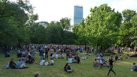 Rund 700 Menschen kamen zur "Ecstatic Dance Demo" im Treptower Park.