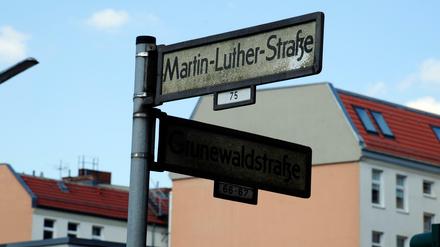 Das Straßenschild der Martin-Luther-Straße in Berlin-Schöneberg.