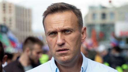 Alexej Nawalny bei einer Demonstration in Moskau im Juli 2019