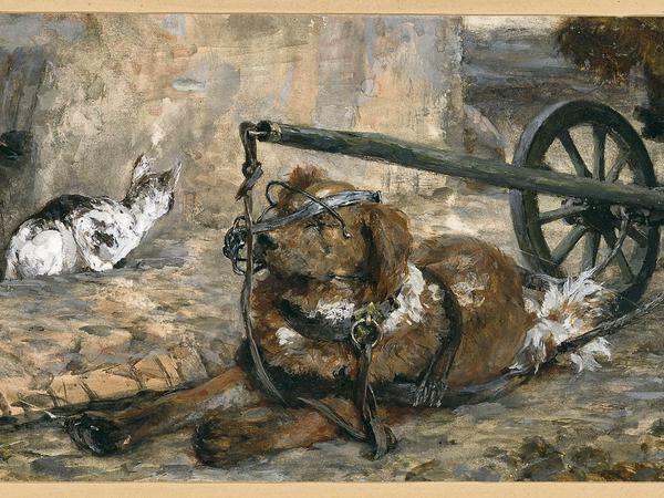 Karrenhund - gemalt von Adolph Menzel