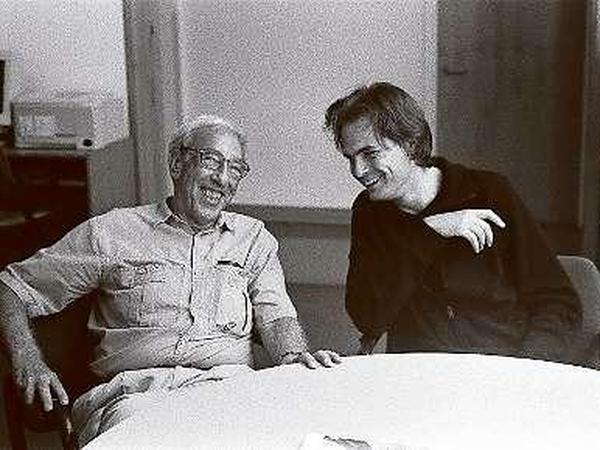 Peter Badge (r.) und Eddy Fischer, Medizin-Nobelpreisträger von 1992.