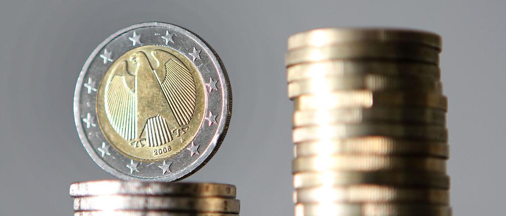 Der Berliner Haushalt dargestellt durch gestapelte Euro-Münzen (Symbolbild, nicht besonders kreativ). 