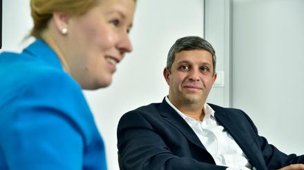 Keine gutes Signal aus Magdeburg: die Berliner SPD-Vorsitzenden Franziska Giffey und Raed Saleh.