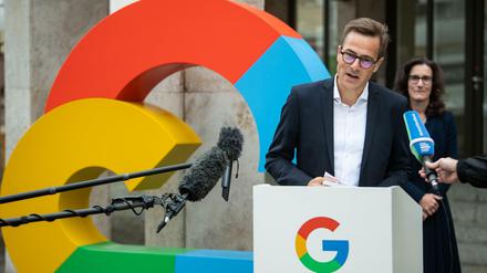 Philipp Justus, Vice President Google Zentraleuropa, bei der Vorstellung des Investitionsplans in Mitte.