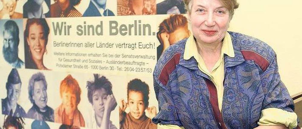 Eine für alle. Barbara John (Foto von 2003) war Berlins erste Ausländerbeauftragte – und blieb es mehr als 20 Jahre lang. Foto: pa/Kaufhold