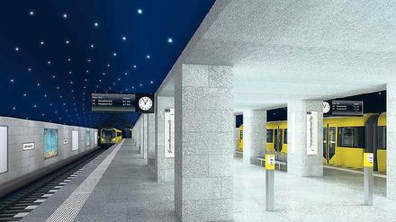 Mit Sternenhimmel. Ab dem Jahr 2019 sollen auf dem U-Bahnhof Museumsinsel die Züge halten. 