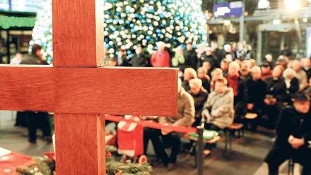 Kreuzungsstation. Im Hauptbahnhof gab es Heiligabend einen Gottesdienst. Foto: dpa