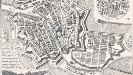 Der Stich zeigt die „Churfürstlichen Residentz Berlin“ von 1688. 