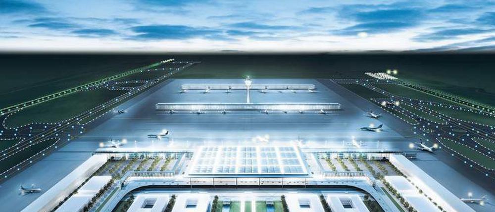 Abflug in die Zukunft: So könnte der fertige Flughafen mal aussehen.