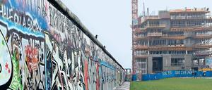 Hochhaus mit Gartenzaun. Das Luxusprojekt „Living Levels“ des umstrittenen Investors Maik Uwe Hinkel an der East Side Gallery überragt die alte Mauer längst. 