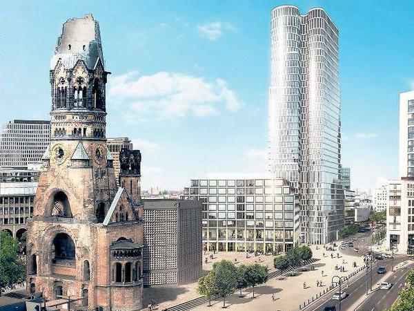 Eines nach dem anderen. Bis 2016 entsteht der Hotelturm „Upper West“ am Breitscheidplatz. 