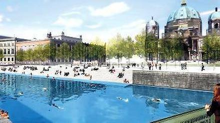 Mitte kühlt ab. Seit vielen Jahren gibt es die Idee, am Lustgarten in der Spree zu schwimmen. Jetzt ist auch die CDU dafür. 