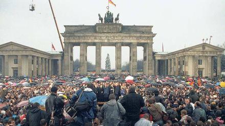 Das Gedränge war groß bei der Öffnung des Brandenburger Tores.