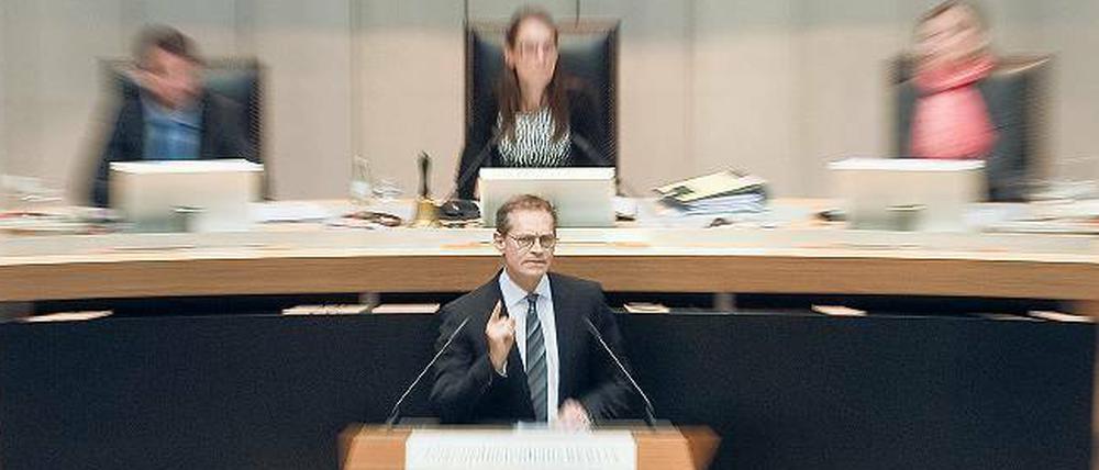 Müller gegen alle: Bei der Haushaltsdebatte teilte der Regierende kräftig aus.