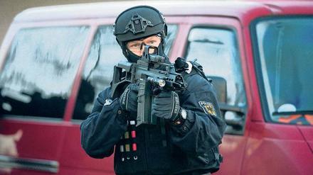 Aufgerüstet: Die in Brandenburg stationierte Bundespolizei-Einheit „BFE+“ unterstützt seit kurzem die Spezialeinheit GSG 9 im Anti-Terror-Kampf. 