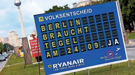 Mehr als die Hälfte der Berliner Wähler stimmten am Sonntag für eine Offenhaltung Tegels – ganz im Sinne der FDP und der Fluglinie Ryanair, die für die Erhaltung warb. 