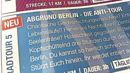 Berliner Abgründe - empfohlen für eine Radtour.