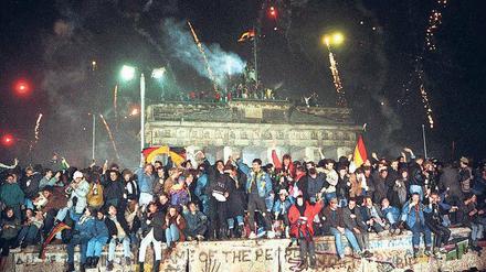 Auf den Ruinen des geteilten Landes läuteten die Berliner das neue Jahr ein.