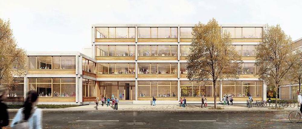  Das Architektenbüro bfm (Piero Bruno) lieferte den Siergentwurf für eine 4-zügige modulare Grundschule und Sporthalle.