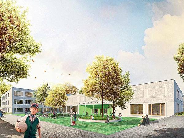 Der Entwurf der Architekten HerbstKunkler für die neue Grundschule am Koppelweg in Neukölln erhielt den 2. Preis in der Kategorie 3-zügig. 
