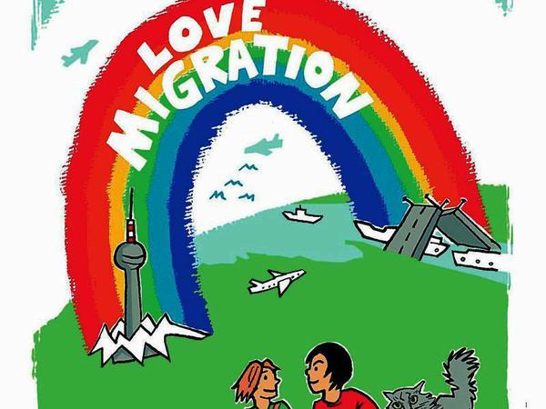 Der Comic "Love Migration" von Elke Steiner.