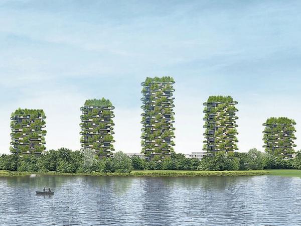 Eine Vision des Architekten Stephan Braunfels für das Tempelhofer Feld – mit See.