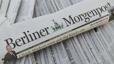 Zeitungsstapel, Tageszeitung Berliner Morgenpost  Newspaper stack, daily newspaper Berliner Morgenpost 