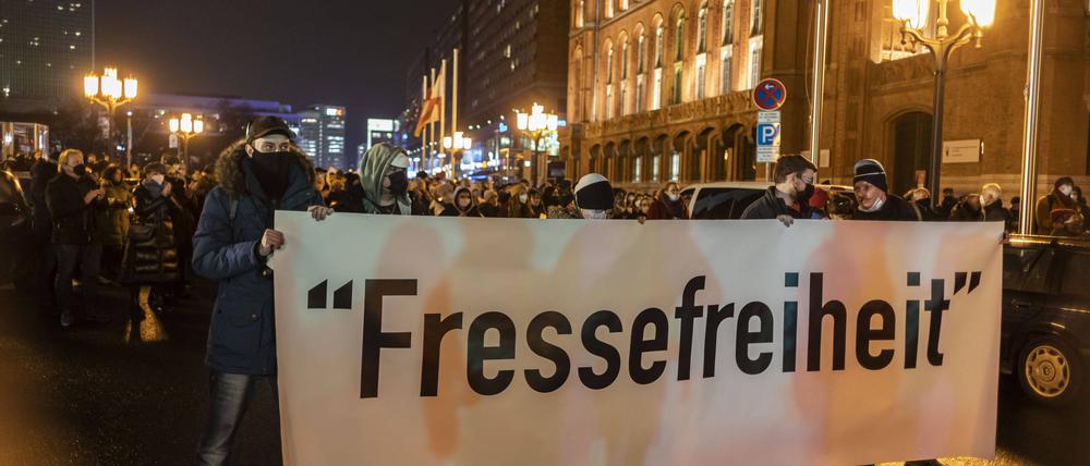 24. Januar 2022. Impfgegner-Proteste in Berlin.