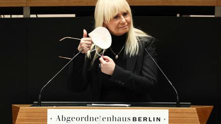 Innensenatorin Iris Spranger während einer aktuellen Stunde im Abgeordnetenhaus in Berlin