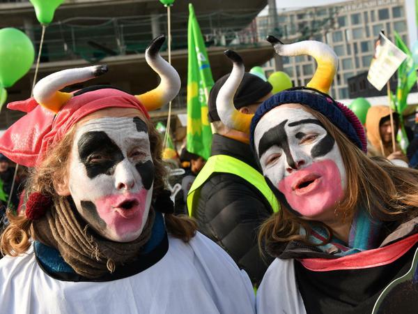 Protest: Mehrere tausend Bauern und Umweltaktivisten haben in Berlin parallel zur Grünen Woche demonstriert.