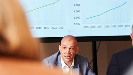 Roland Sillmann, Geschäftsführer der Wista Management GmbH, während der Jahres-Pressekonferenz des Wissenschafts- und Technologieparks Adlershof. 