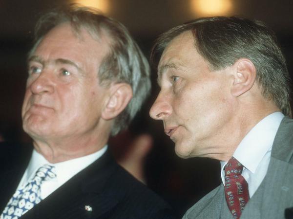 Enge Weggefährten und beide Ministerpräsidenten: Johannes Rau und Wolfgang Clement 