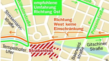 Sperrung Blücherplatz inklusive Waterlooufer vom 16. Mai (10 Uhr) bis 21. Mai (5 Uhr)