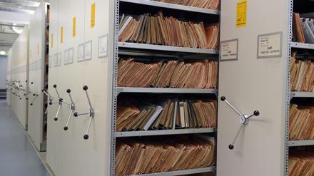 Archivierte Akten des Ministeriums für Staatssicherheit lagern in den Räumen der Stasi-Unterlagenbehörde.