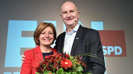 Der SPD Landesvorsitzende Dietmar Woidke, Ministerpräsident Brandenburg und Malu Dreyer (SPD), Ministerpräsidentin Rheinland-Pfalz.