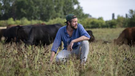 Landwirt Benedikt Bösel auf seinem Feld.