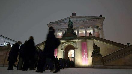 Winter-Wunderland: Die Alte Nationalgalerie in Mitte war eines der Highlights der Langen Nacht der Museen.