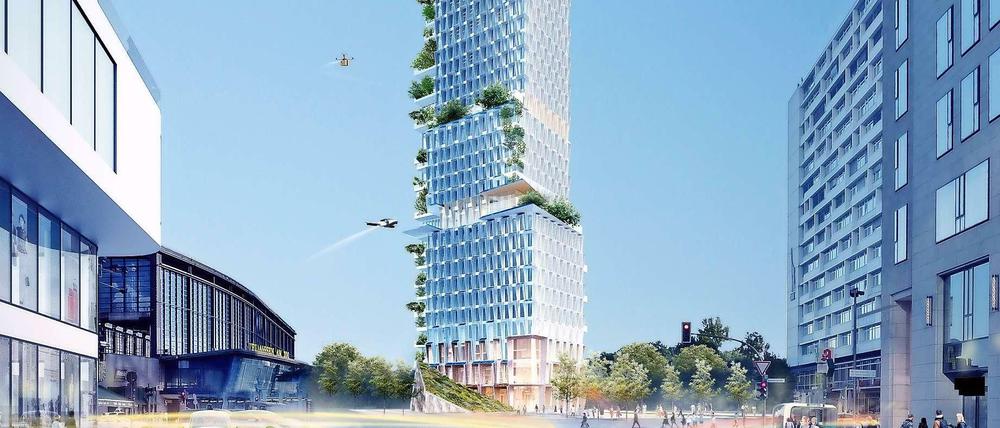 Auf dem Hardenbergplatz am Zoo möchte Architekt Langhof das größte Hochhaus Berlins bauen. Bisher lehnen Politiker die Idee allerdings ab.