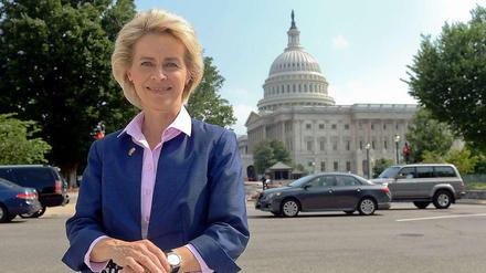 Verteidigungsministerin Ursula von der Leyen. Hier allerdings vor dem Kongress in Washington und nicht in Brüssel.